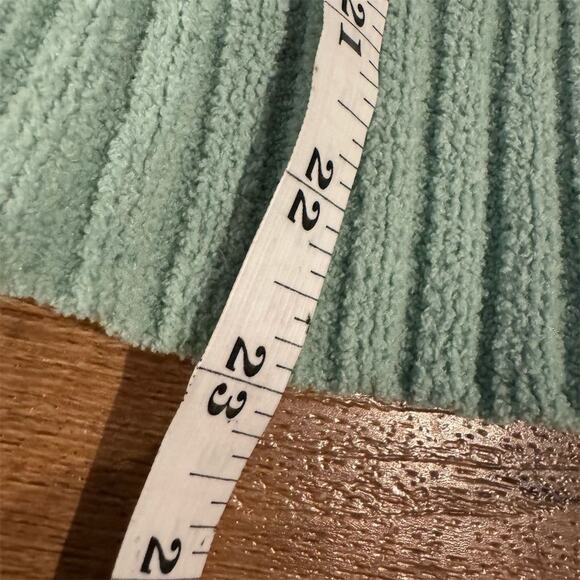 Sonoma Petite V-Neck Cable Knit Sweater Mint Green Women's L Pullover Office EUC - Picture 7 of 8